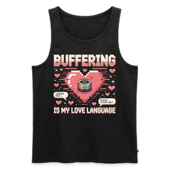 Pixel Herz Ladebalken - Männer Premium Bio Tank Top - Schwarz - Vorne - AI Model Male 178 light (178cm)