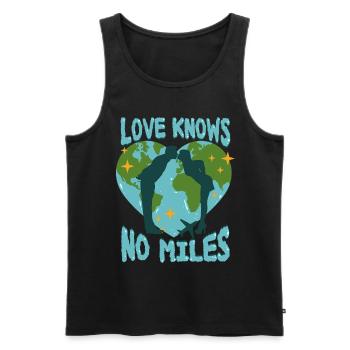 Long-Distance Relationship Love Knows No Miles - Men's Premium Organic Tank Top - black - Front - AI Model Male 178 light (178cm)