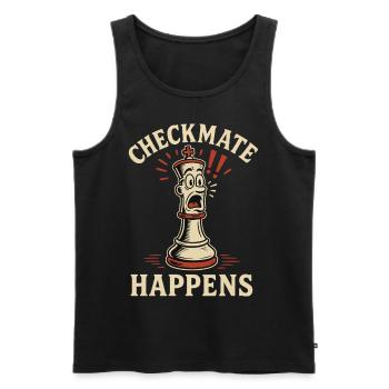 Checkmate Happens Schachspieler-enthusiasten Brett - Männer Premium Bio Tank Top - Schwarz - Vorne - AI Model Male 178 light (178cm)