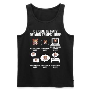 Ce que je fais de mon temps libre manx - Débardeur bio Premium Homme - noir - Devant - Michal (187cm)