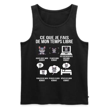 Ce que je fais de mon temps libre Korat - Débardeur bio Premium Homme - noir - Devant - Michal (187cm)