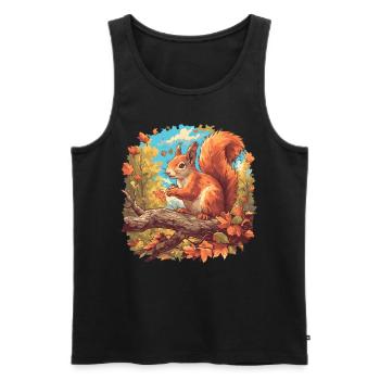 Squirrel - Men's Premium Organic Tank Top - black - Front - Michal (187cm)