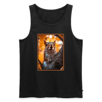 Squirrel - Men's Premium Organic Tank Top - black - Front - Michal (187cm)
