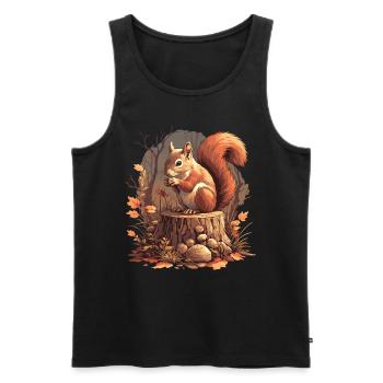 Squirrel - Men's Premium Organic Tank Top - black - Front - Michal (187cm)