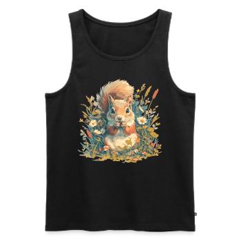 Squirrel - Men's Premium Organic Tank Top - black - Front - Michal (187cm)