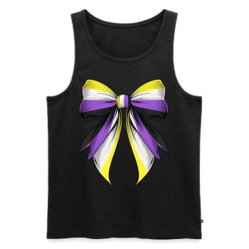 Coquette Bogen Non Binary Stolz Flagge LGBTQ - Männer Premium Bio Tank Top - Schwarz - Vorne - AI Model Male 178 light (178cm)