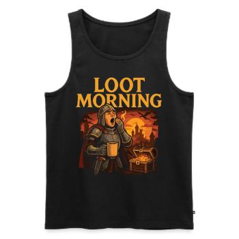 Chemise Loot Morning Knight - Débardeur bio Premium Homme - noir - Devant - AI Model Male 178 light (178cm)