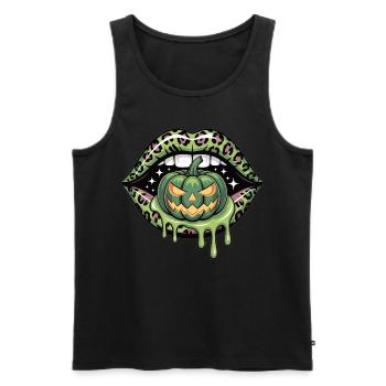 Leopard Lips Halloween - Men's Premium Organic Tank Top - black - Front - AI Model Male 178 light (178cm)