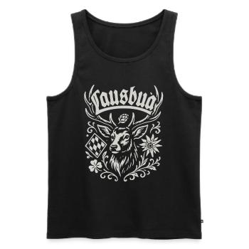 Lausbua - Festzelt, Bier und Gaudi - Männer Premium Bio Tank Top - Schwarz - Vorne - AI Model Male 178 light (178cm)