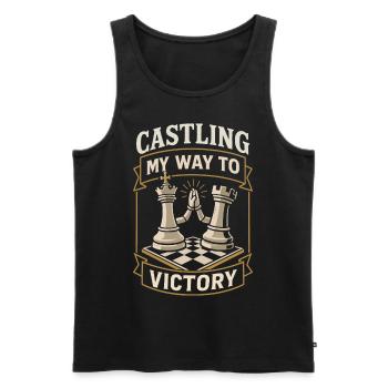 Castling - My Way to Victory - Funny Chess Set - Men's Premium Organic Tank Top - black - Front - AI Model Male 178 light (178cm)