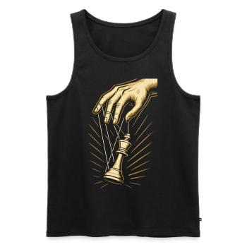 Schachspieler Puppenkönig Schachenthusiast - Männer Premium Bio Tank Top - Schwarz - Vorne - Michal (187cm)