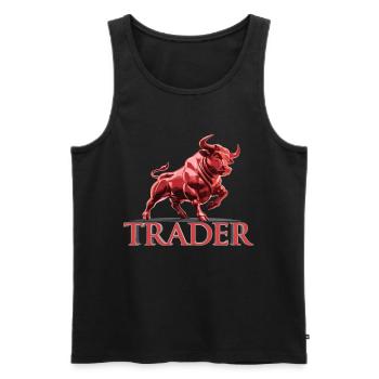Trader : motif haussier pour les investisseurs et le trading - Débardeur bio Premium Homme - noir - Devant - Michal (187cm)