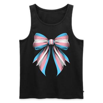 Nœud Coquet Transgenre Pride Drapeau Trans - Débardeur bio Premium Homme - noir - Devant - Michal (187cm)