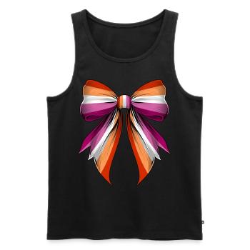 Coquette Schleife Lesben Stolz Flagge LGBTQ - Männer Premium Bio Tank Top - Schwarz - Vorne - AI Model Male 178 light (178cm)