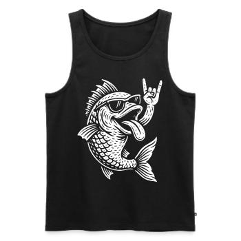 Musique métal Drôle de poisson Musique rock Heavy Metal - Débardeur bio Premium Homme - noir - Devant - Michal (187cm)