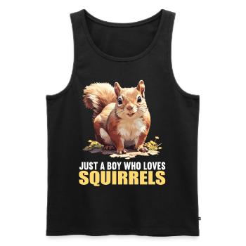 Squirrel - Men's Premium Organic Tank Top - black - Front - Michal (187cm)