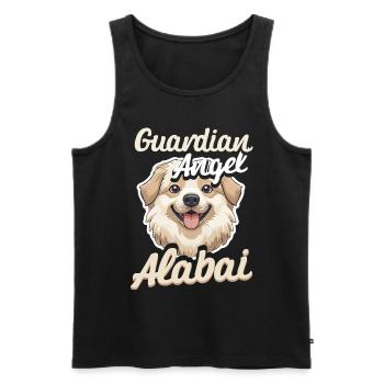 Ange gardien du chien Alabai : Alabai - Débardeur bio Premium Homme - noir - Devant - Michal (187cm)