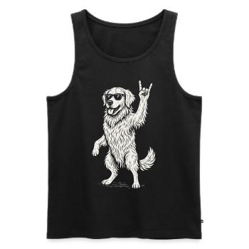 Drôle de chien Rock Musique Heavy Metal Labrador - Débardeur bio Premium Homme - noir - Devant - Michal (187cm)
