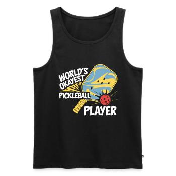 World's Best Average Pickleball Player - Men's Premium Organic Tank Top - black - Front - AI Model Male 178 light (178cm)