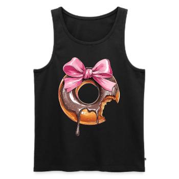 Kokette Schleife Donuts Krapfen Sprinkles Mädchen - Männer Premium Bio Tank Top - Schwarz - Vorne - AI Model Male 178 light (178cm)