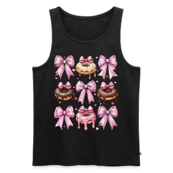Coquettish Bow Donuts Donuts Sprinkles Girl - Men's Premium Organic Tank Top - black - Front - AI Model Male 178 light (178cm)