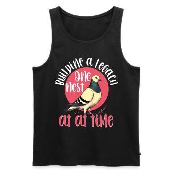 Pigeon fancier One Nest at a Time - Men's Premium Organic Tank Top - black - Front - AI Model Male 178 light (178cm)
