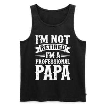 Je ne suis pas à la retraite Papa Déclaration - Débardeur bio Premium Homme - noir - Devant - Michal (187cm)