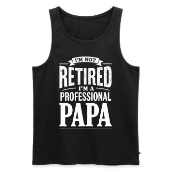 Je ne suis pas à la retraite Papa Déclaration - Débardeur bio Premium Homme - noir - Devant - Michal (187cm)