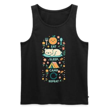 Manger Dormir Camp Répéter Funny Camper - Débardeur bio Premium Homme - noir - Devant - Michal (187cm)