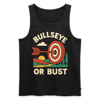 Bullseye Or Bust Archery Bow Funny - Men's Premium Organic Tank Top - black - Front - AI Model Male 178 light (178cm)