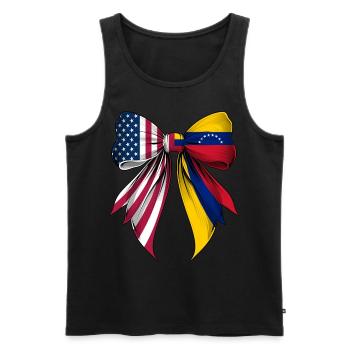 Coquette Arc Venezuela Racines Fierté Vénézuélienne - Débardeur bio Premium Homme - noir - Devant - AI Model Male 178 light (178cm)