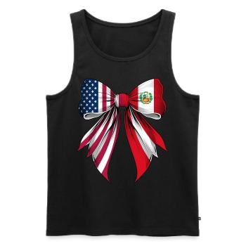 Coquette Bow Peru Roots Heritage Peruvian - Men's Premium Organic Tank Top - black - Front - AI Model Male 178 light (178cm)