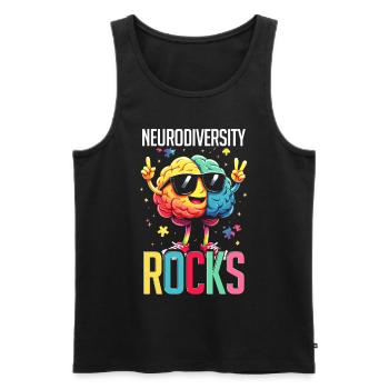 Autist Autistisch Autismus Neurodiversity rocks - Männer Premium Bio Tank Top - Schwarz - Vorne - AI Model Male 178 light (178cm)