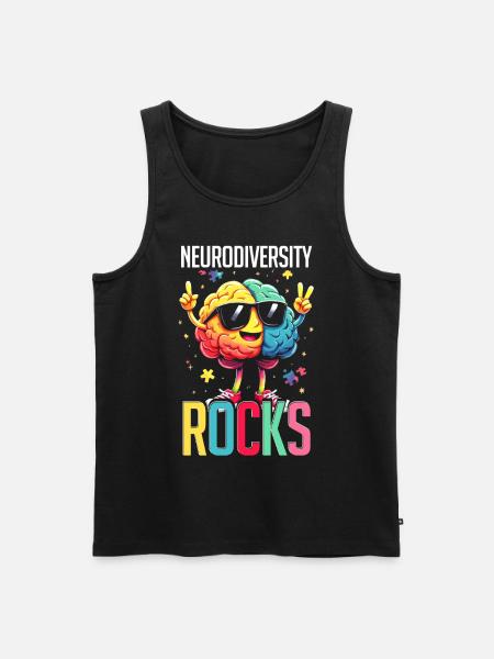 Autistisk Autistisk Autisme Neurodiversitet rocker - Herre Premium økologisk tanktop - sort