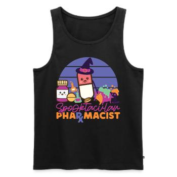 Pharmacy Tech Technician - Men's Premium Organic Tank Top - black - Front - AI Model Male 178 light (178cm)