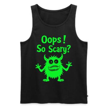 Oops! So Scary? Lustiges Monster - Männer Premium Bio Tank Top - Schwarz - Vorne - AI Model Male 178 light (178cm)