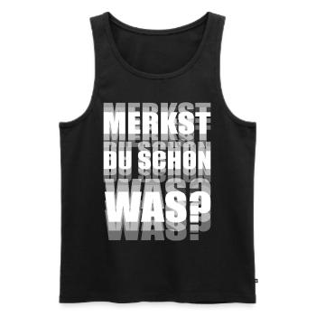 Merkst Du Schon Was? Trip EDM Techno Tekk Hardtekk - Männer Premium Bio Tank Top - Schwarz - Vorne - AI Model Male 178 light (178cm)