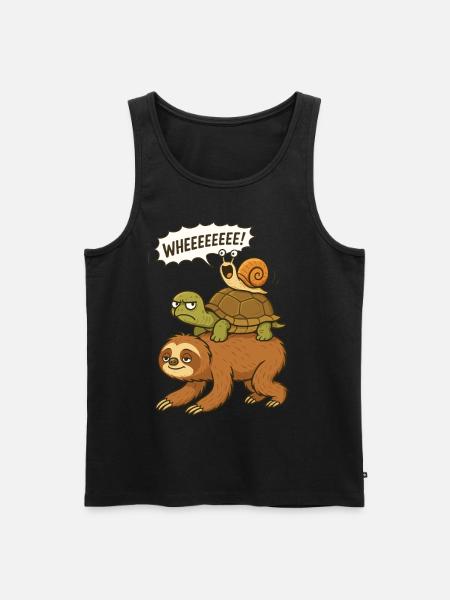 Dovendyr, Skildpadde, Snegl, Sjove Dyr - Herre Premium økologisk tanktop - sort