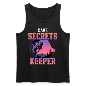 Höhlenforschung Spelunking Cave Secrets Keeper - Men's Premium Organic Tank Top - black - Front - Michal (187cm)