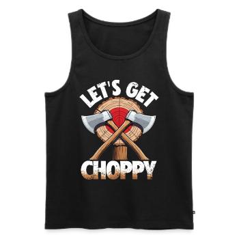 Axtwerfen Holzfäller Let's Get Choppy - Männer Premium Bio Tank Top - Schwarz - Vorne - Michal (187cm)