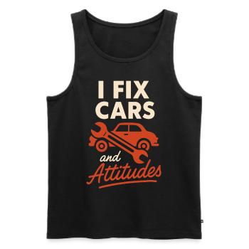 I repair cars and postures mechanic - Men's Premium Organic Tank Top - black - Front - Michal (187cm)