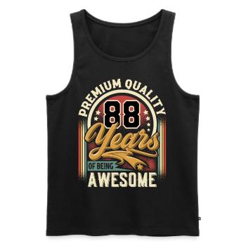 88. Geburtstag Vintage - Männer Premium Bio Tank Top - Schwarz - Vorne - Michal (187cm)