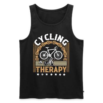 Bicycle Cyclist Mountain Bike - Men's Premium Organic Tank Top - black - Front - Michal (187cm)