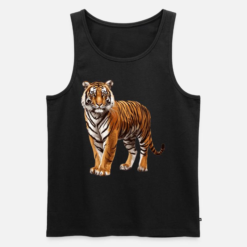 Sumatra-Tiger - Männer Premium Bio Tank Top - Schwarz