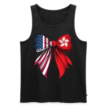 Coquette Bow Hong Kong Roots Hong Kongers Pride - Men's Premium Organic Tank Top - black - Front - AI Model Male 178 light (178cm)