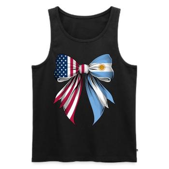 Coquette Bow Argentinien Wurzeln Argentinisch - Männer Premium Bio Tank Top - Schwarz - Vorne - AI Model Male 178 light (178cm)