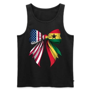 Coquette Bow Ghana Roots Heritage Ghanaischer - Männer Premium Bio Tank Top - Schwarz - Vorne - AI Model Male 178 light (178cm)