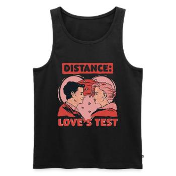 Long-distance relationship - Men's Premium Organic Tank Top - black - Front - AI Model Male 178 light (178cm)