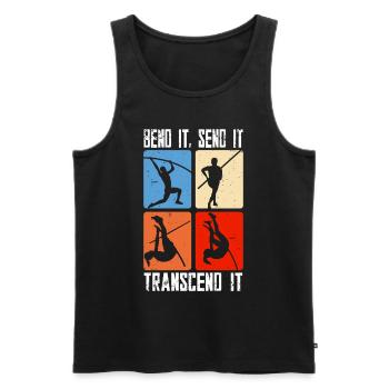 Pole vault Bend it send it transcend it - Men's Premium Organic Tank Top - black - Front - Michal (187cm)
