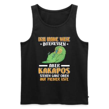 Kakapo interessiert mich Neuseeland Kakapo - Männer Premium Bio Tank Top - Schwarz - Vorne - AI Model Male 178 light (178cm)